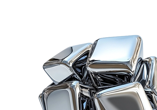 Chrome modular capsule representing an editable flexible system